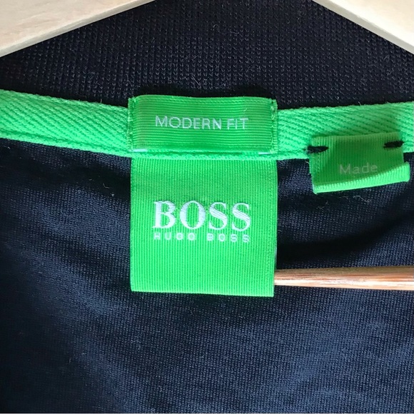 Hugo Boss Cotton Paddy Polo Colour Block Heather Grey Black Stripes Men's XL - Picture 4 of 10